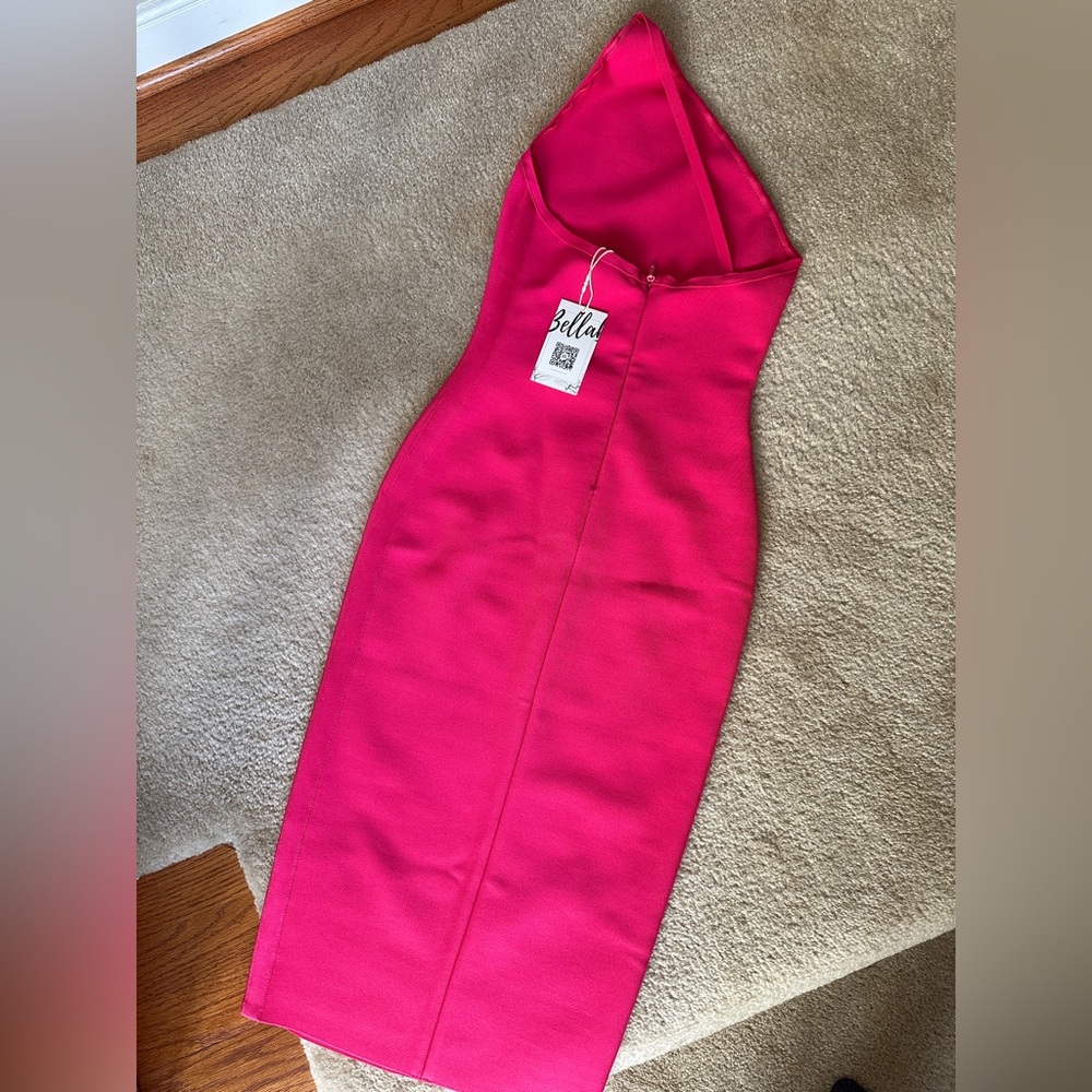 BB Chic Backless Hot Pink Dress Bandage Bodycon Bella Barnett NWT  Nightlife Mob